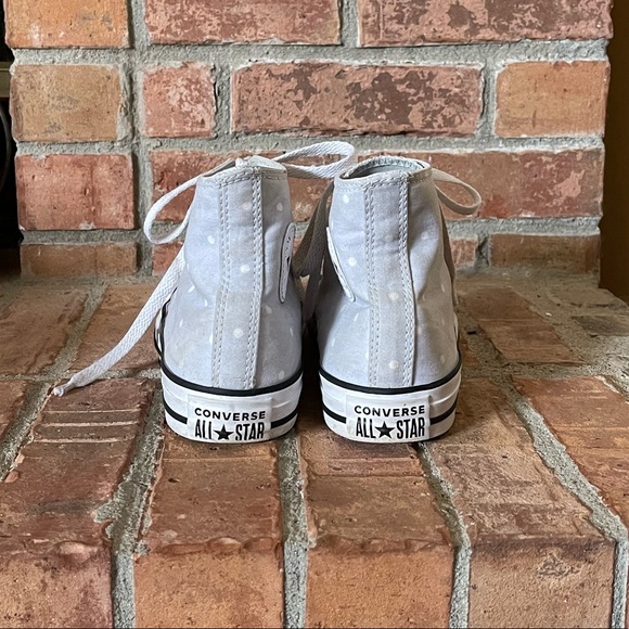 Converse Gray Polka Dot High Top Sneakers - Picture 2 of 9